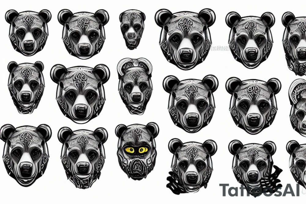 Bear with helmet tattoo idea