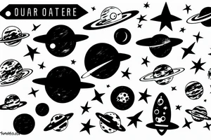 outer space, star tattoo idea