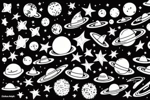 outer space, star tattoo idea