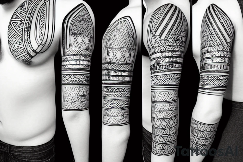 sacred geometric symbols, with triangles and circles tattoo idea