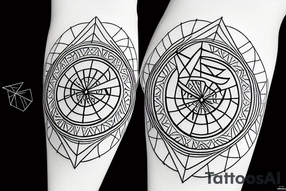 sacred geometric symbols, with triangles and circles. Thin lines tattoo idea sacred geometric symbols, with triangles and circles. Thin lines tattoo idea