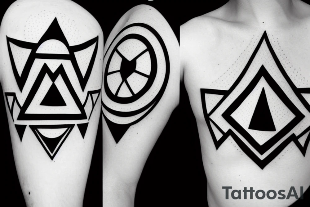 sacred geometric symbols, with triangles and circles. Thin lines tattoo idea sacred geometric symbols, with triangles and circles. Thin lines tattoo idea