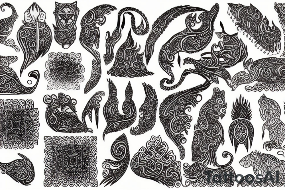 Old Indian persian tattoo idea