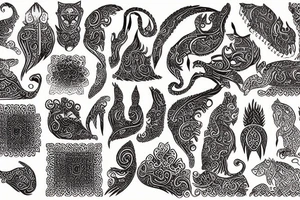 Old Indian persian tattoo idea