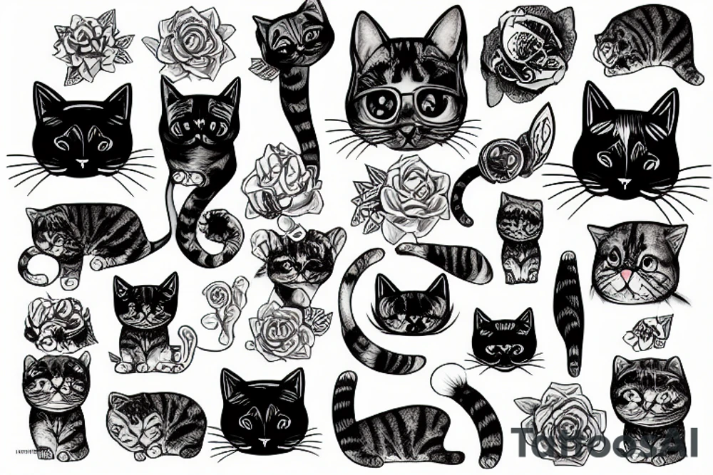 Cat and artificial intelligence tattoo idea