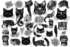 Cat and artificial intelligence tattoo idea