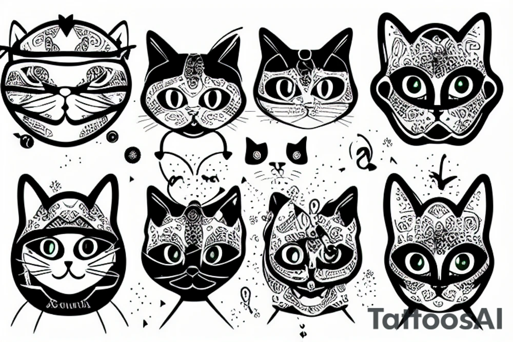 Cat and artificial intelligence tattoo idea