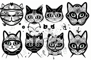 Cat and artificial intelligence tattoo idea