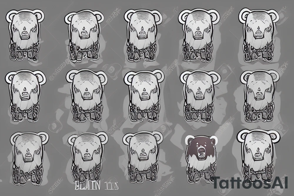 PUTIN BEAR BEER tattoo idea
