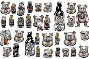PUTIN BEAR BEER tattoo idea