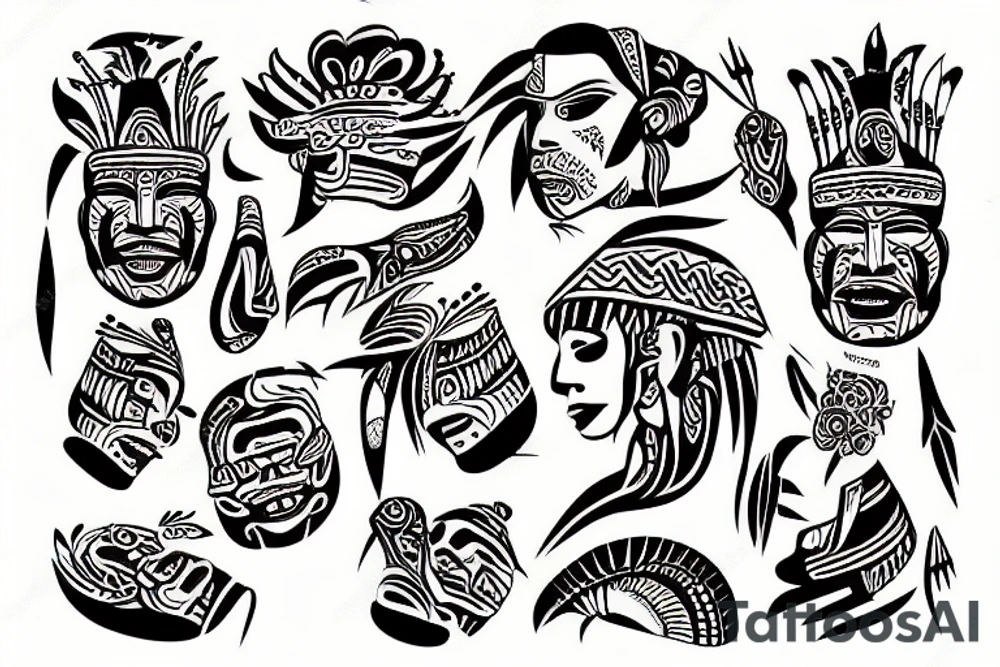 Inca wall painting of a wall bursting tattoo idea