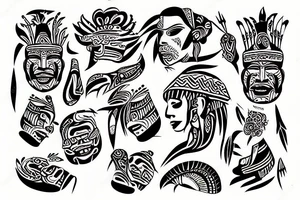 Inca wall painting of a wall bursting tattoo idea