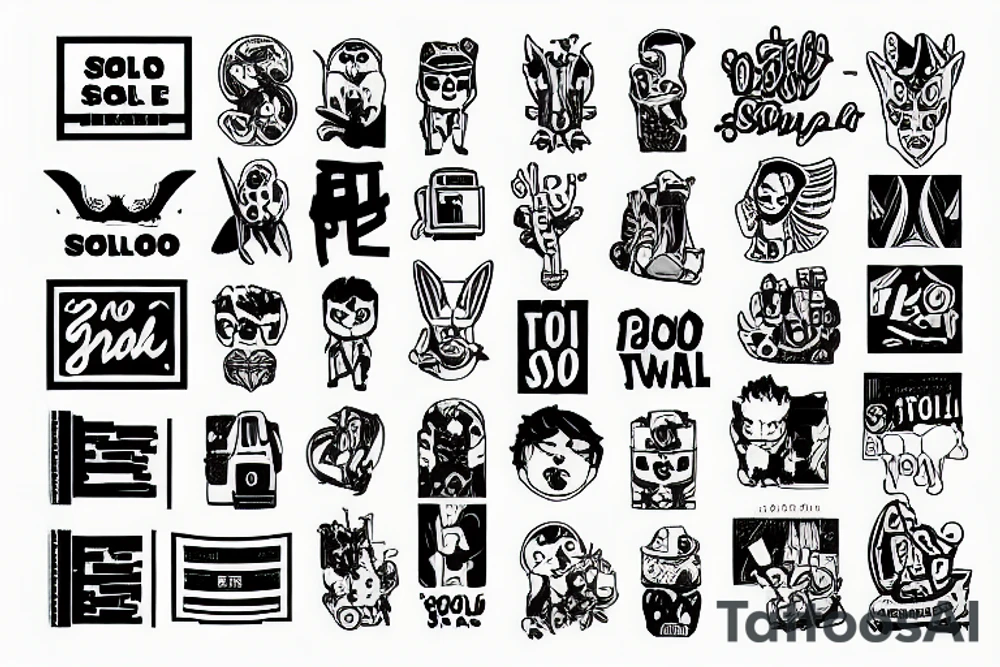 Pixel word "Solo" tattoo idea
