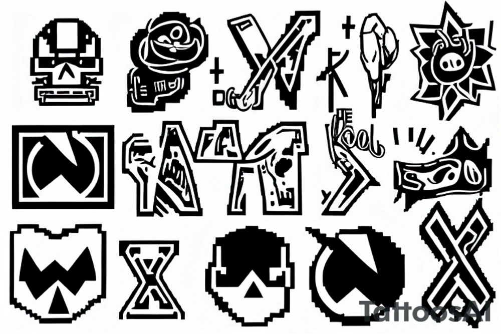 Pixel word "Solo" tattoo idea