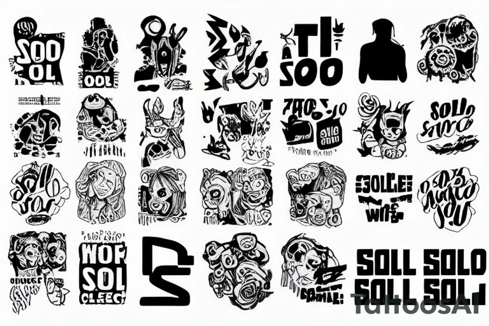 Pixelised word "Solo" tattoo idea