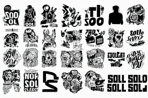 Pixelised word "Solo" tattoo idea