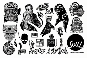 Pixelised word "Solo" tattoo idea