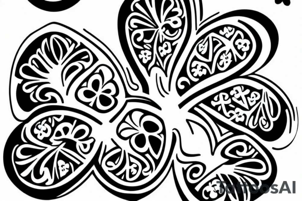 four-leaf clover for good luck tattoo idea