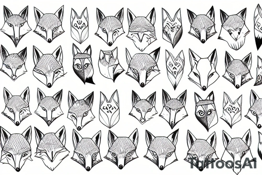 fox in forest tattoo idea