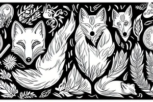 fox in forest tattoo idea