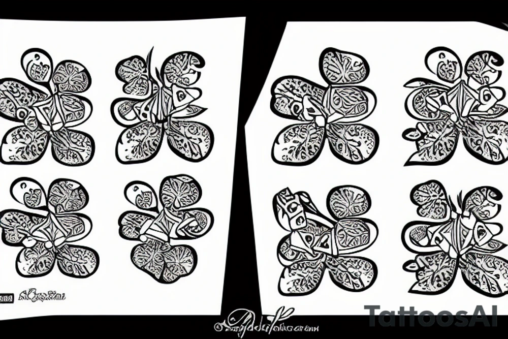 four-leaf clover for good luck tattoo idea