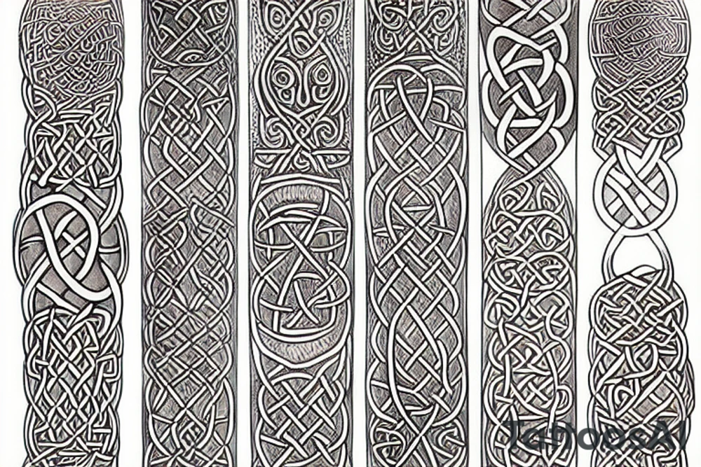 Celtic tree of life colorful naturalistic tattoo idea