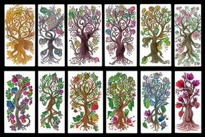 Igdrasil colorful naturalistic tattoo idea