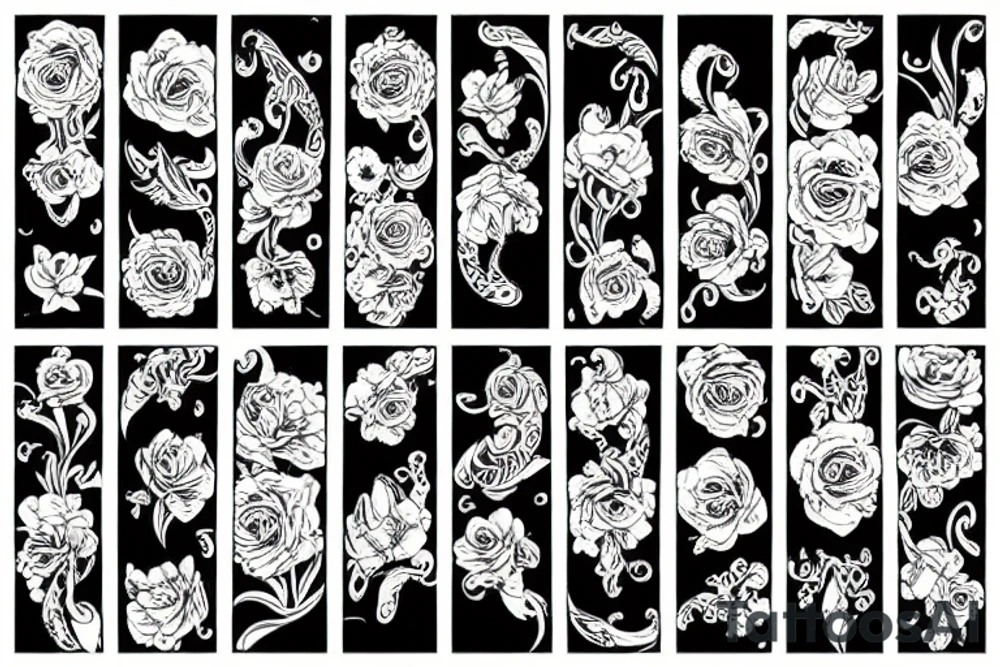 Floral frescal with heavy traits tattoo idea