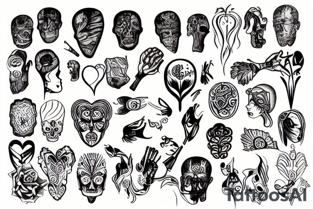 Head and heart pain tattoo idea