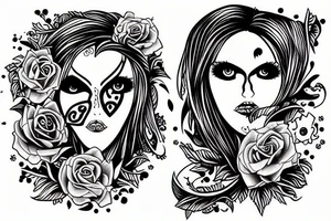 Head and heart pain tattoo idea