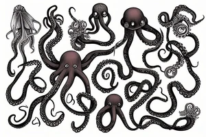 octopus with mashinegun tattoo idea