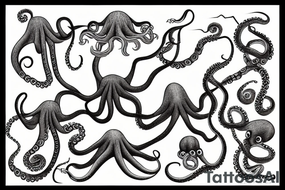 octopus with mashinegun tattoo idea