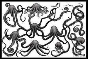 octopus with mashinegun tattoo idea