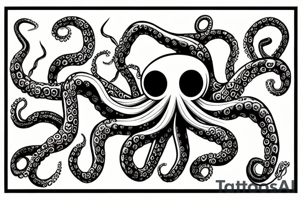 octopus with mashine gun tattoo idea