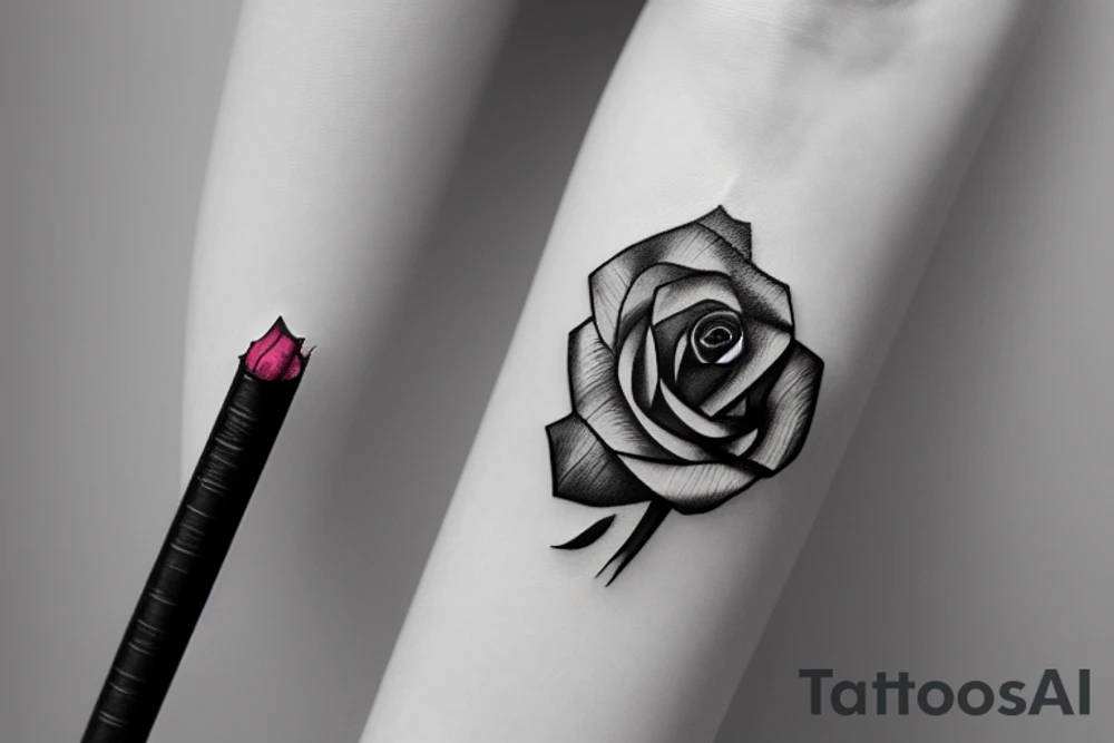 Rose and cigarette tattoo idea