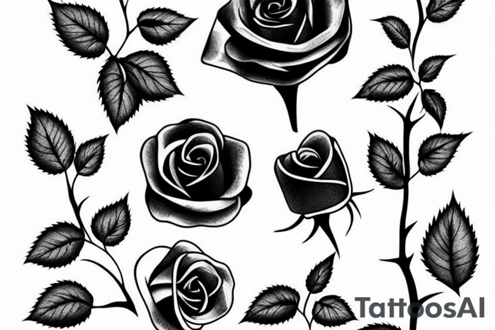 Cigarette as rose stem tattoo idea