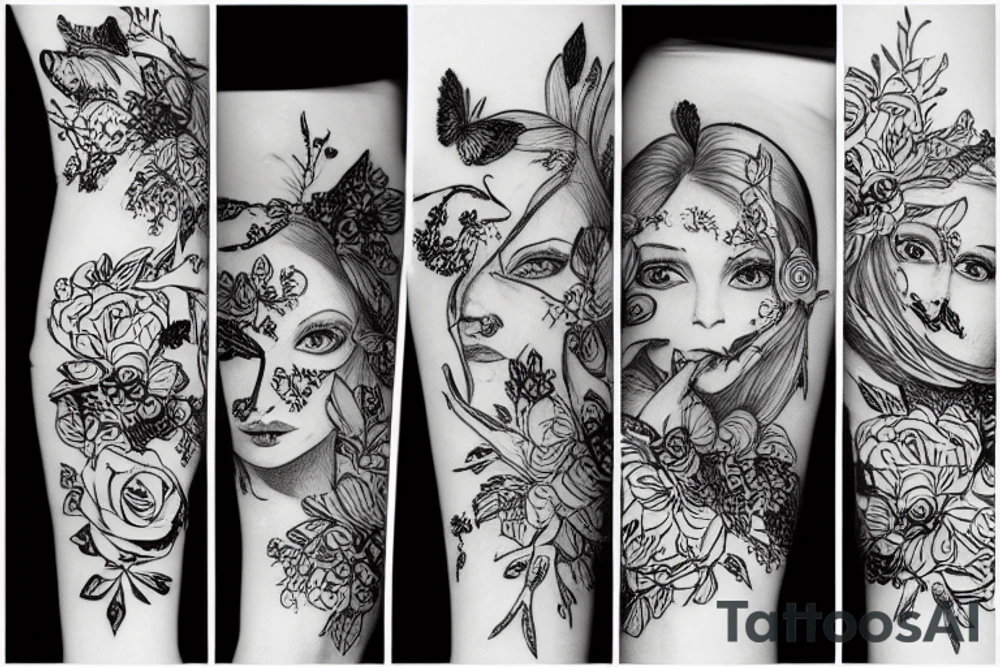 Ворон и череп с лентой tattoo idea