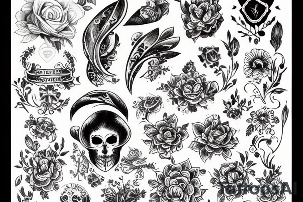 Череп и ворон tattoo idea
