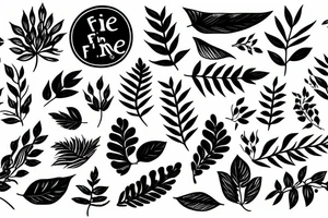 fine line branches and leaves tattoo idea