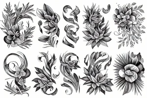 fine line masculine botanic tattoo idea