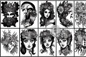 Dionysos, godlike, humankind tattoo idea