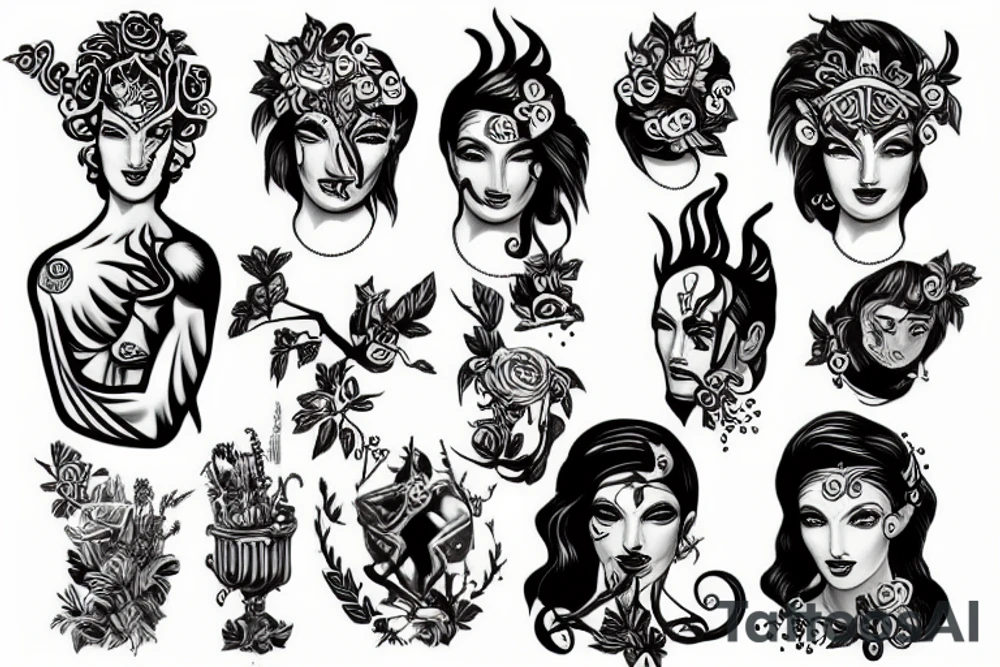 Dionysos, godlike, humankind tattoo idea