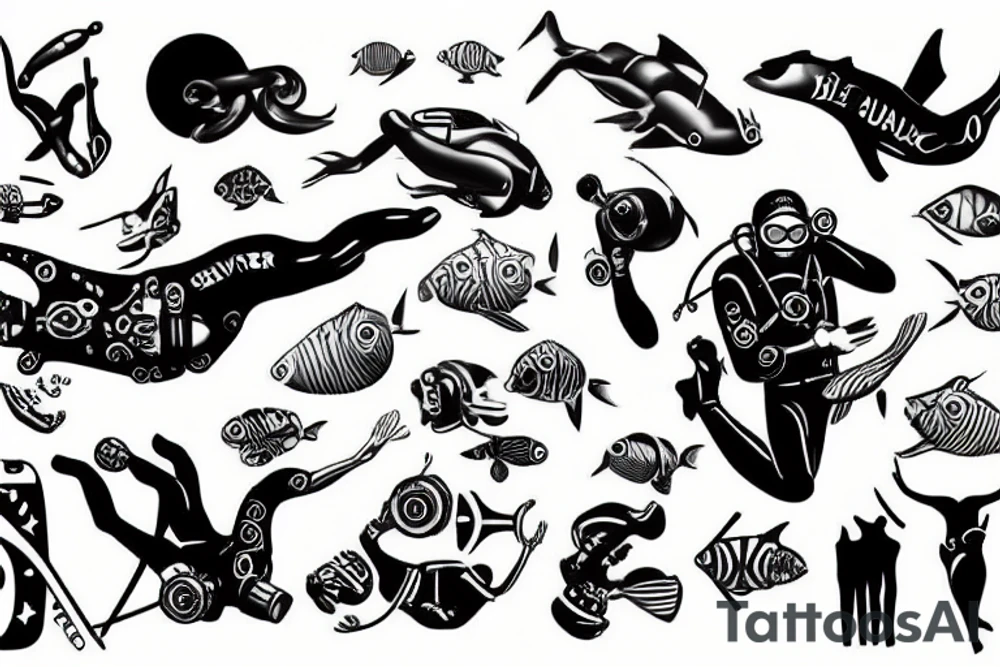 Diver tattoo idea