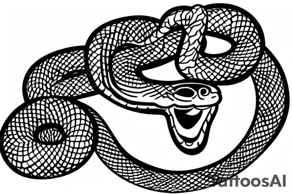 a snake curling around a bowl tattoo idea