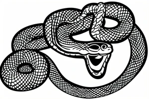 a snake curling around a bowl tattoo idea