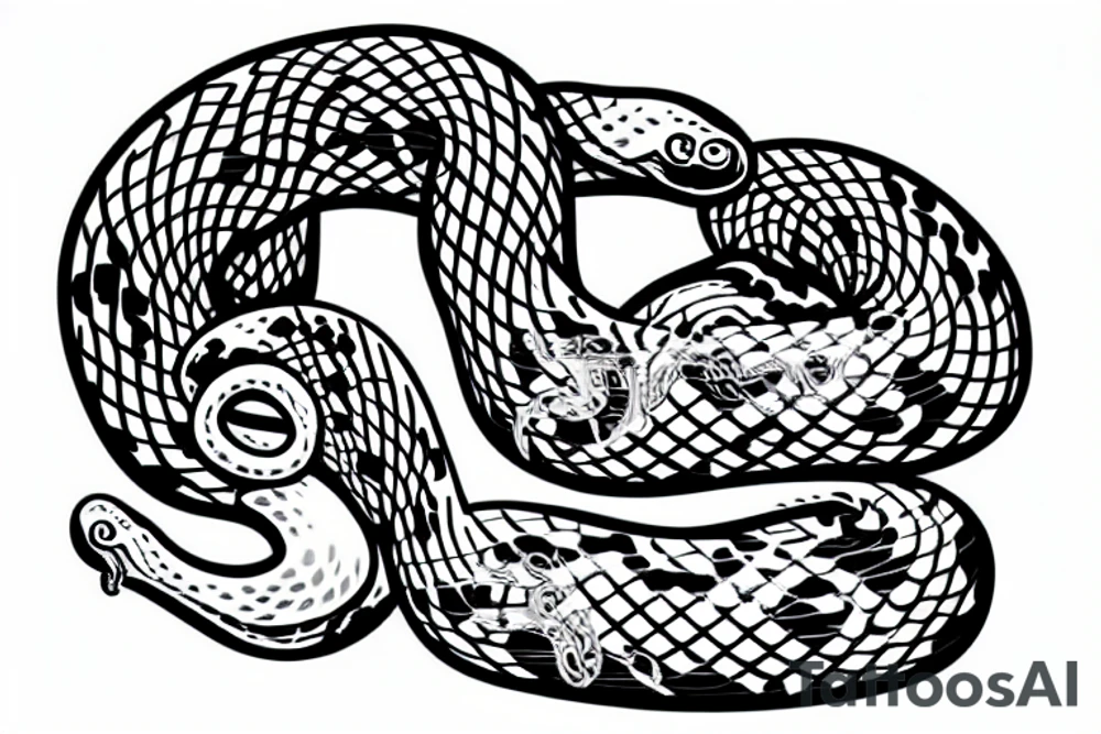 a snake curling around a bowl tattoo idea