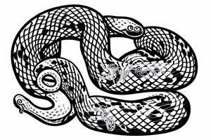 a snake curling around a bowl tattoo idea