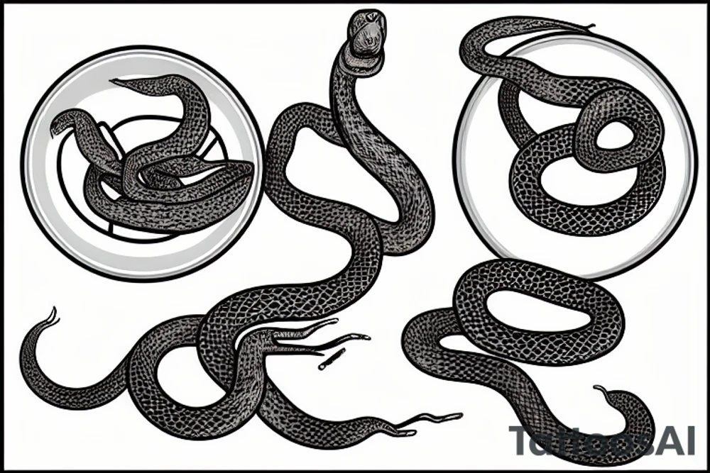 a medical snake snakes around a bowl tattoo idea