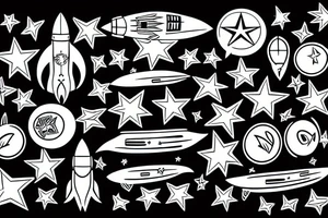 rocket whit stars tattoo idea