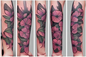morning glory flowers tattoo idea